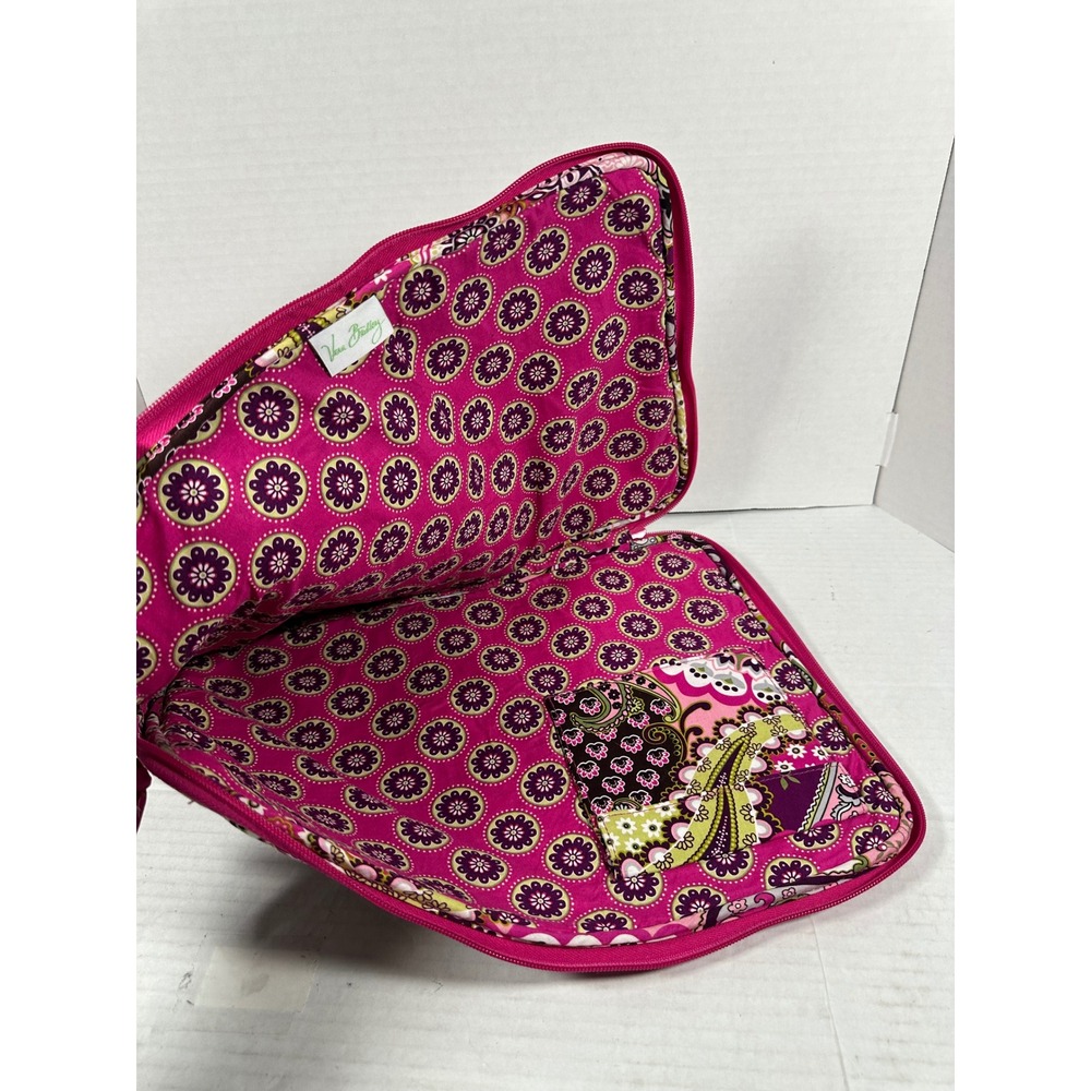 Vera Bradley Quilted Laptop Sleeve Pink Purple Paisley Floral Padded Case 17x12 - Picture 6 of 10